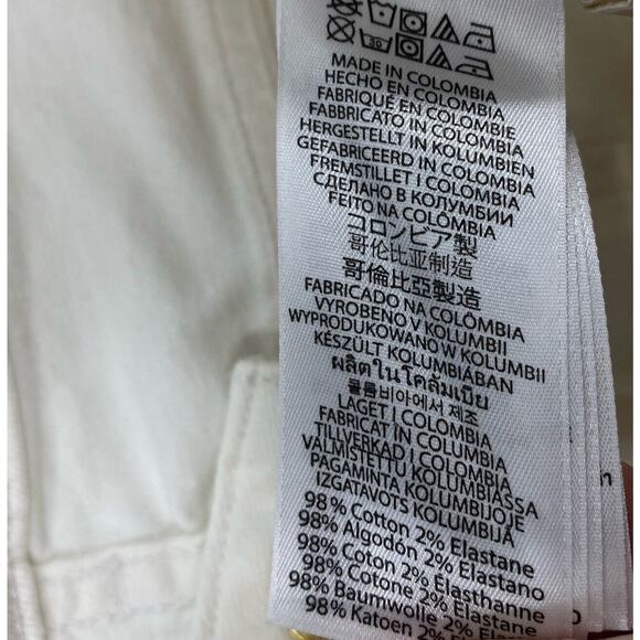 M Michael Kors Dillon Relaxed Ankle Jeans Women size 10 White Destressed Denim - Picture 13 of 14